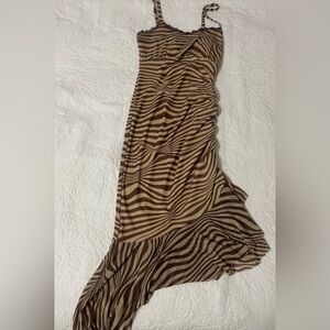 Wild Fable Asymmetrical Zebra Print Dress